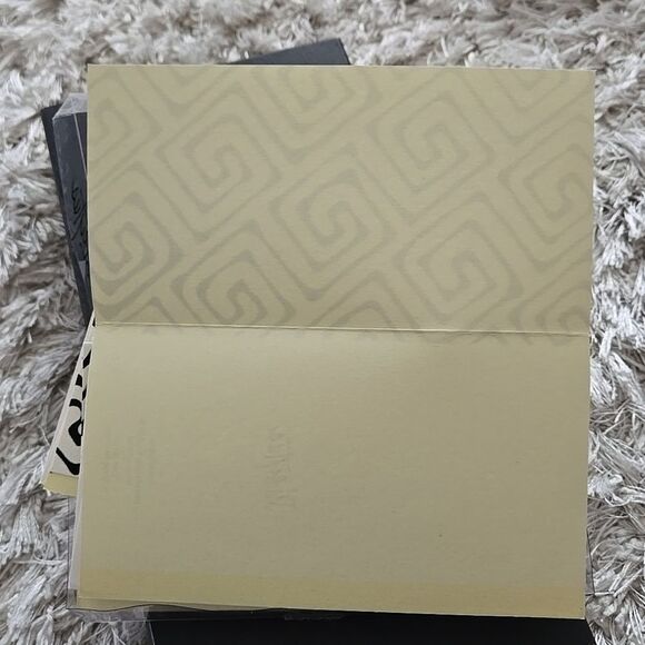 Black Cream Patterned Cards Envelopes Yellow Inside Blank Stationary Note Thanks - Picture 4 of 15